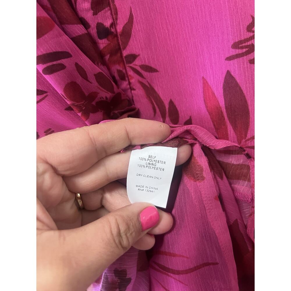 NWT Amanda Uprichard Eden Gown In Ella Print Floral Ruffle Pink Size Medium - Picture 8 of 8